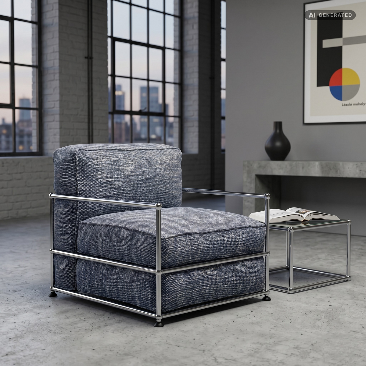 Origin Sofa von HAUS Lab als Einzelmodul in grauem Stoff vor einer Fensterfront (Szenenbild)