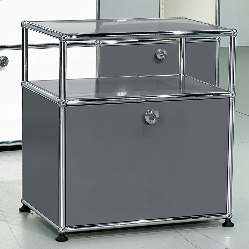 HAUS Lab Klapptür RAL 7005 Mittelgrau mit Montageset kompatibel mit USM Haller