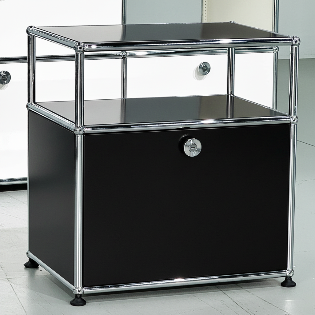HAUS Lab Klapptür RAL 9011 Graphitschwarz mit Montageset kompatibel mit USM Haller