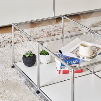 HAUS Lab Glas-Tablar (ESG) kompatibel mit USM Haller Komplett-Set – inkl. Chromecken