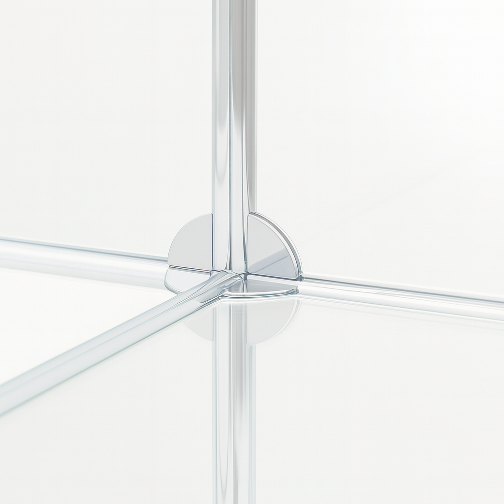 HAUS Lab Glastablar-Chromecke kompatibel mit USM Haller 4er-Set