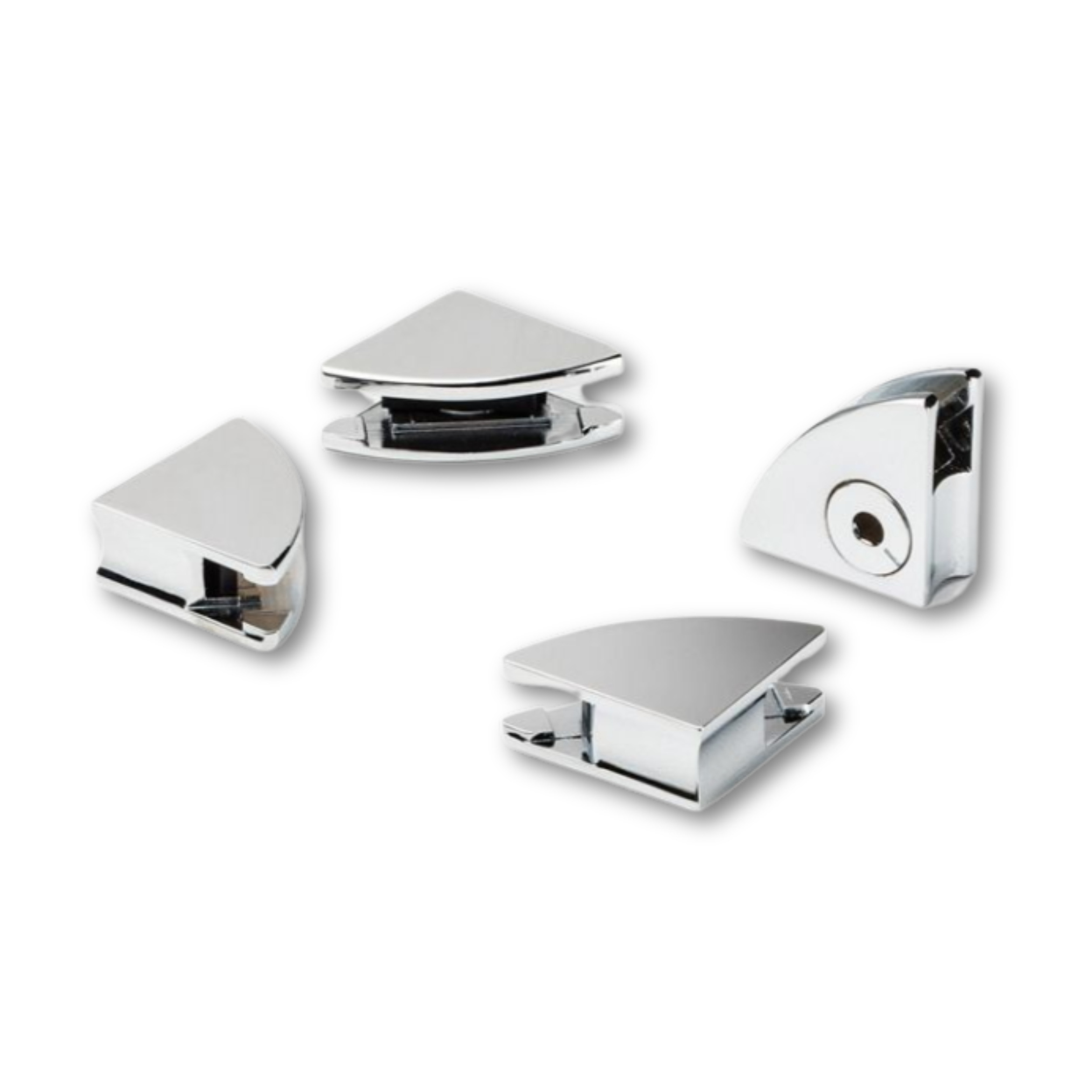 HAUS Lab Glastablar-Chromecke kompatibel mit USM Haller 4er-Set