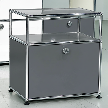 HAUS Lab Klapptür RAL 7005 Mittelgrau mit Montageset kompatibel mit USM Haller